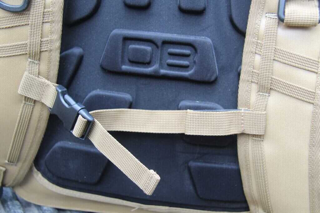 Dive Bomb Waterproof Zip Backpack chest strap supporting loaded waterfowl hunting gear