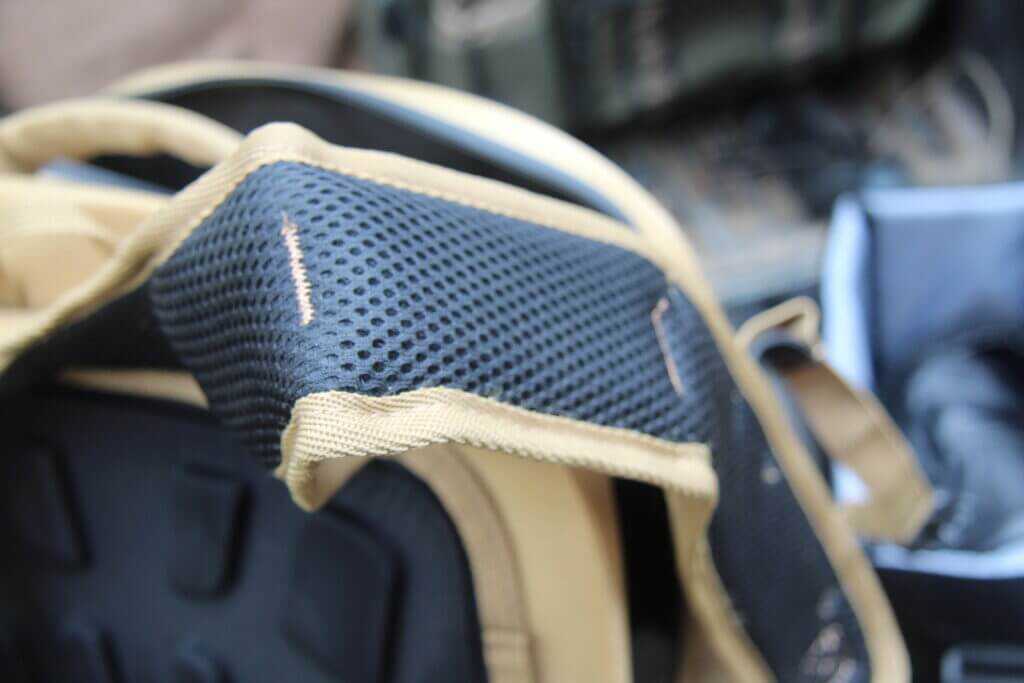 Heavy padded shoulder straps on Dive Bomb Waterproof Zip Backpack for a loaded hunting pack