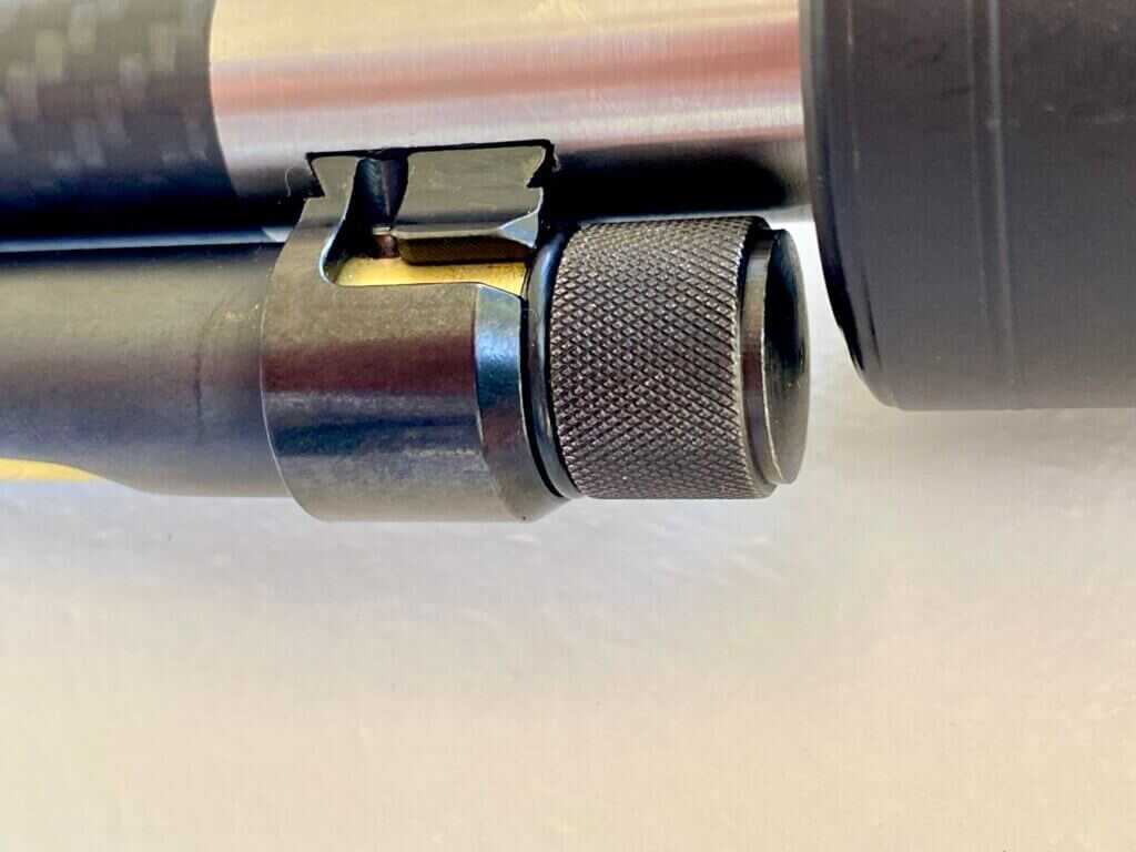 Henry SPD HUSH magazine tube clearance with suppressor attached showing the tube cannot be removed