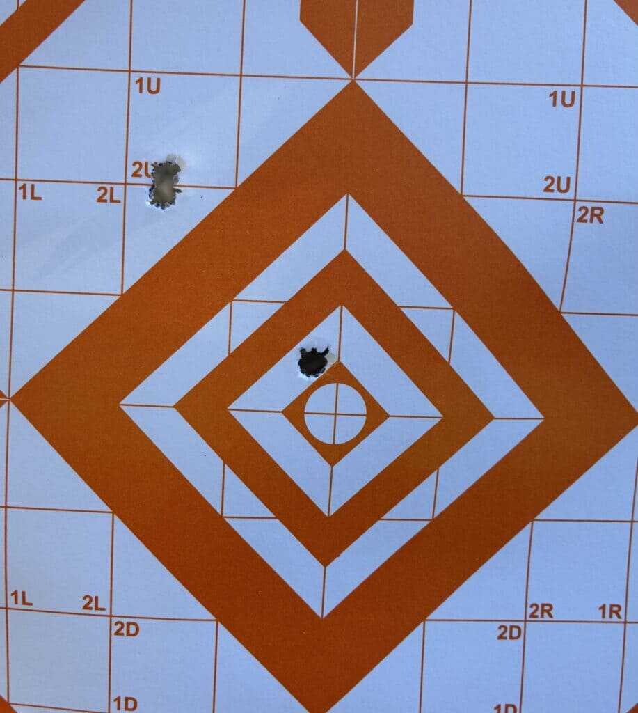 Three-shot zero target from a 6.5 Creedmoor fitted with the Tenet Vesper 6.5