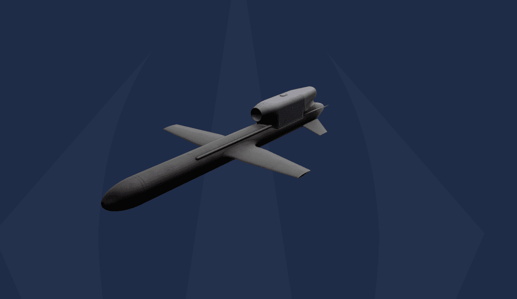 Fire Point FP-5 Flamingo cruise missile showing its long fuselage and cruciform tail design