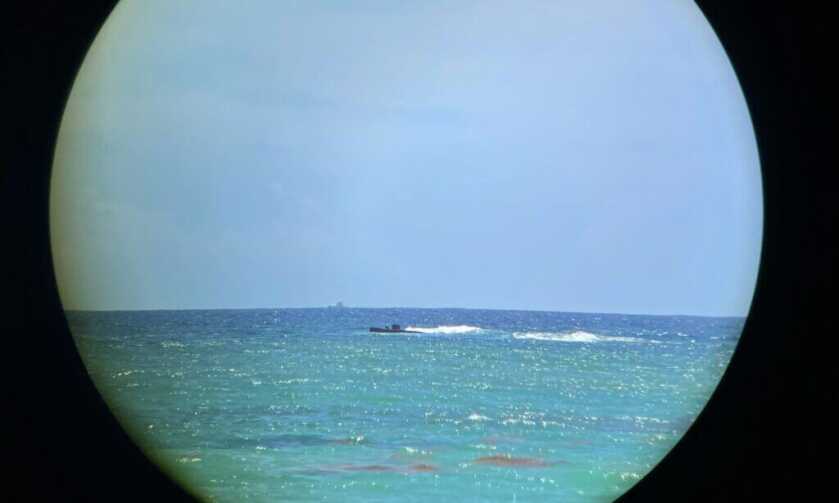 Remains of the Astron shipwreck off Punta Cana in the Dominican Republic, spotted using Vortex Triumph 10x28 HD binoculars