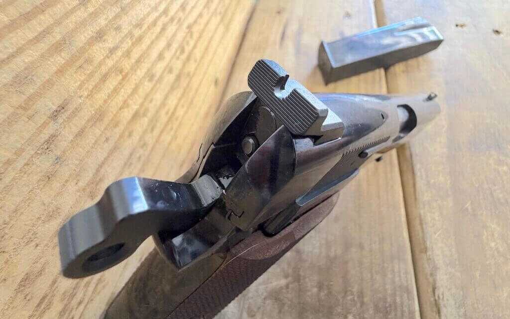 Springfield SA-35 4 inch Polished Tactical Rack rear sight with serrated face