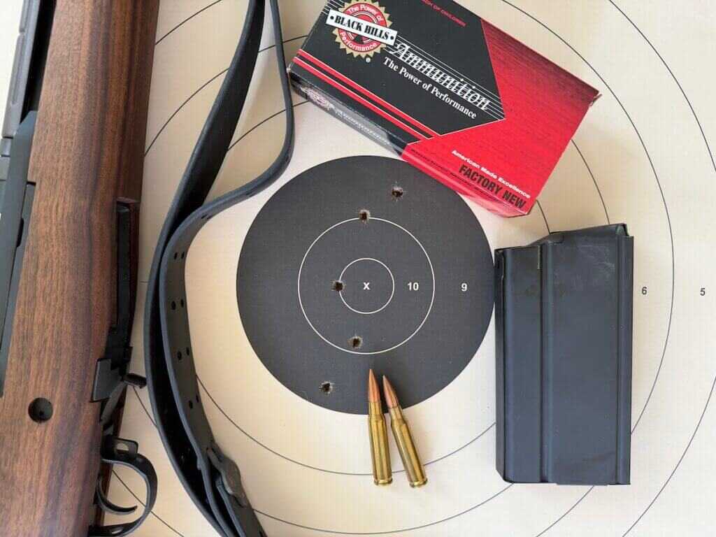 Springfield Armory M1A Standard Issue 100-yard target with Black Hills ammunition