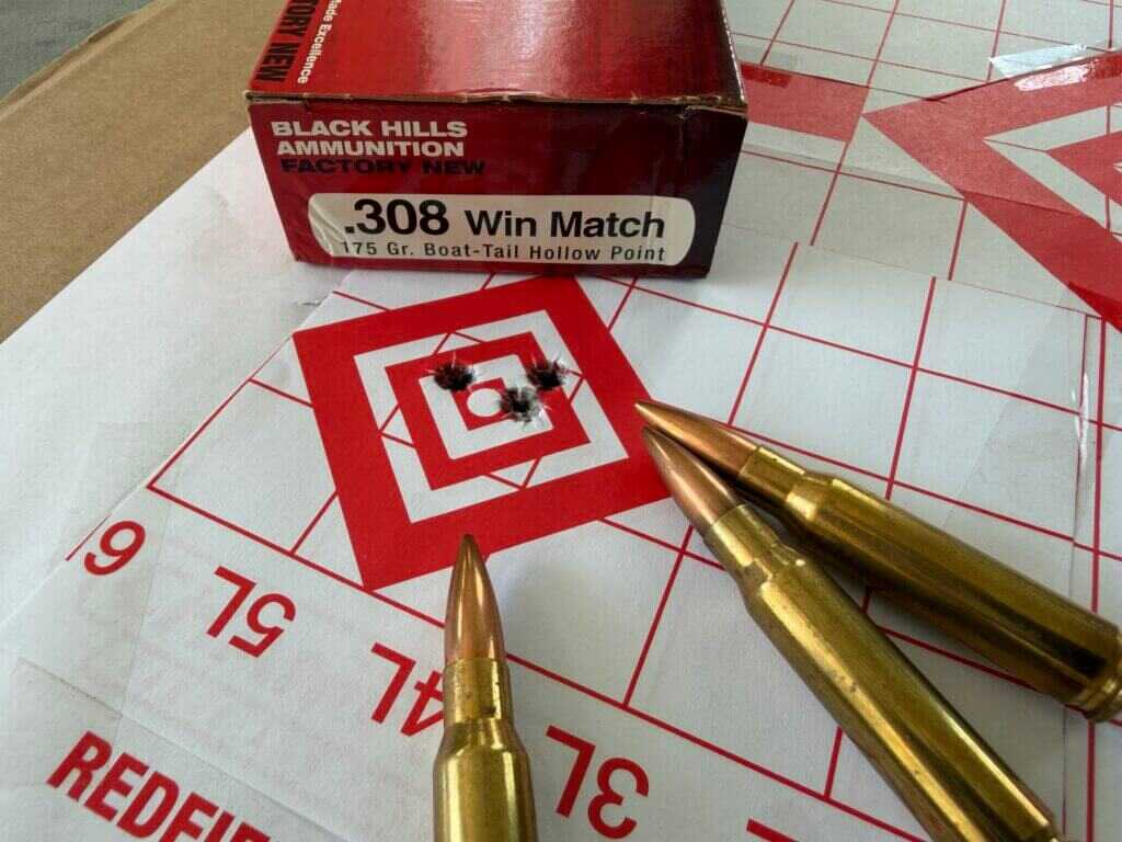 Springfield Armory M1A 50-yard group with Black Hills 175-grain BTHP ammunition