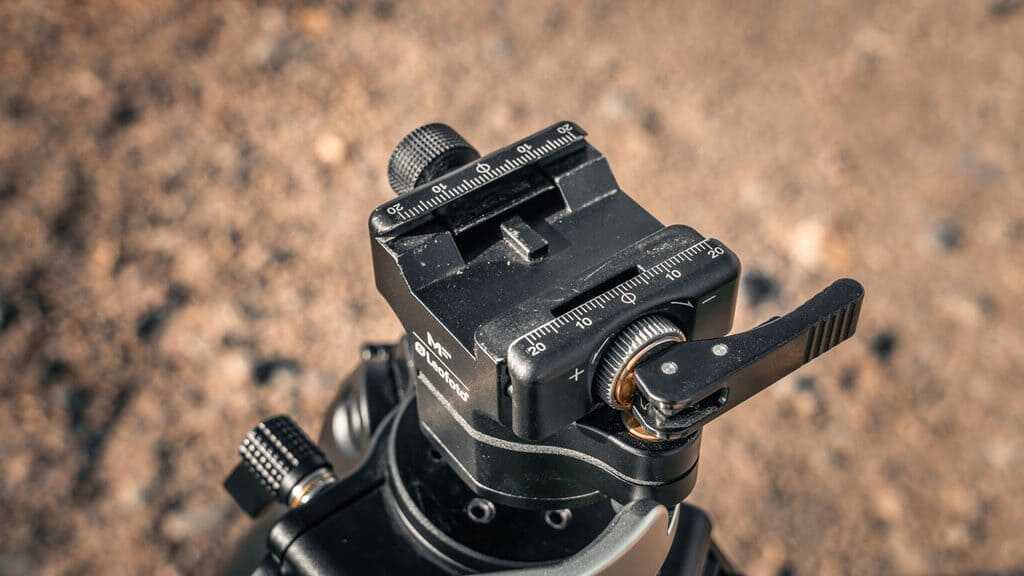 Leofoto Juggernaut 40mm ball head Arca-Swiss and Picatinny clamp with stainless steel adjustment wheel for secure rifle mounting