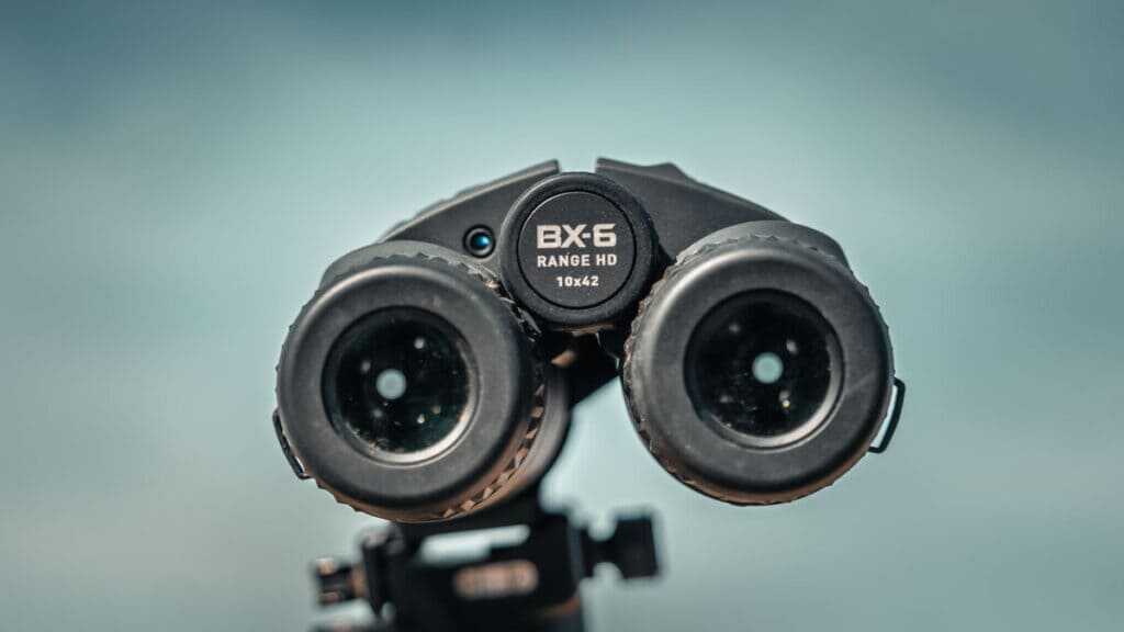 Leupold BX-6 Range HD 10x42 rangefinding binoculars with laser rangefinder, environmental sensors, and ballistic software