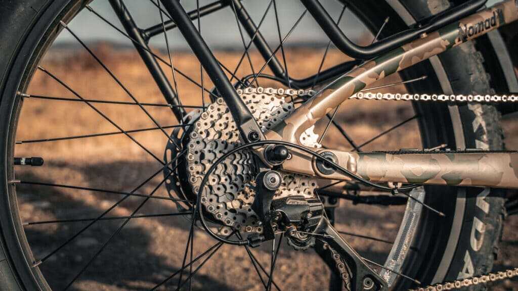 Velotric Nomad 2X eight-speed Shimano drivetrain for climbing steep hunting terrain