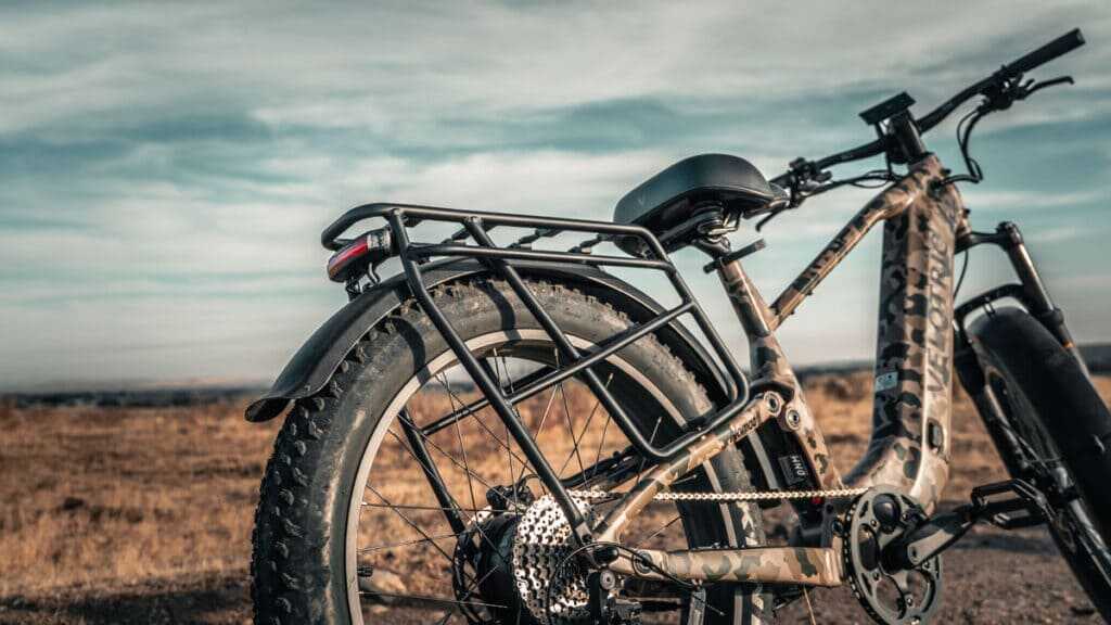Velotric Nomad 2X 120-pound rear cargo rack for hunting gear optics and game