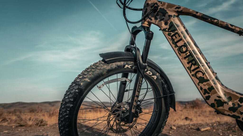 Velotric Nomad 2X adjustable 120mm front air fork for rocks ruts and washboard roads