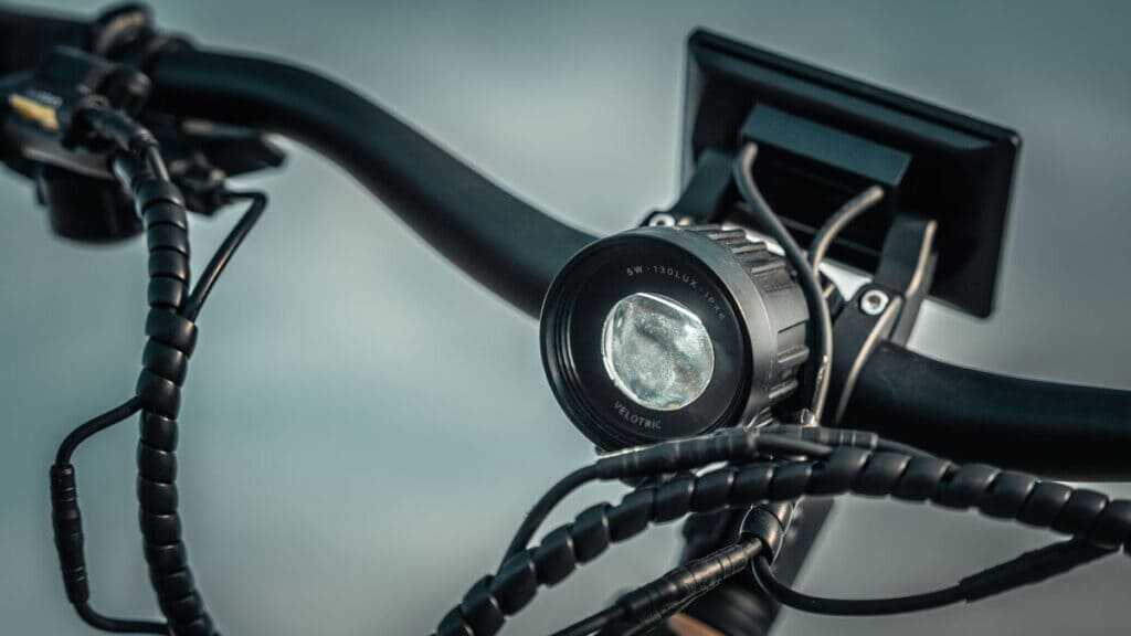 Velotric Nomad 2X integrated headlight for gravel roads and hunting trails after dark