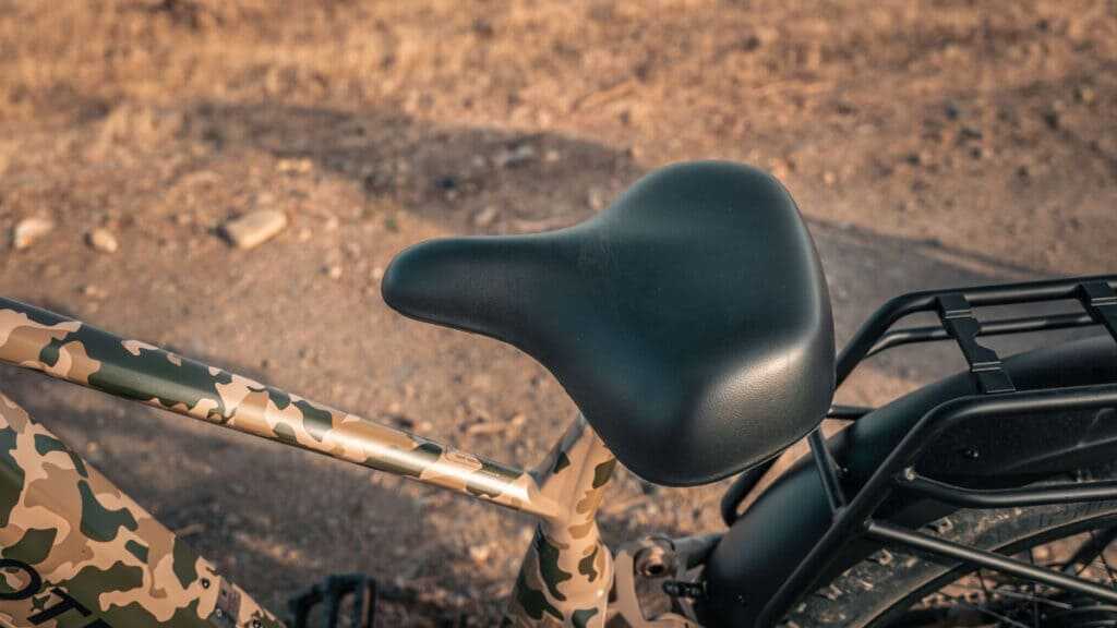 Velotric Nomad 2X wide padded saddle for comfortable hunting and utility riding