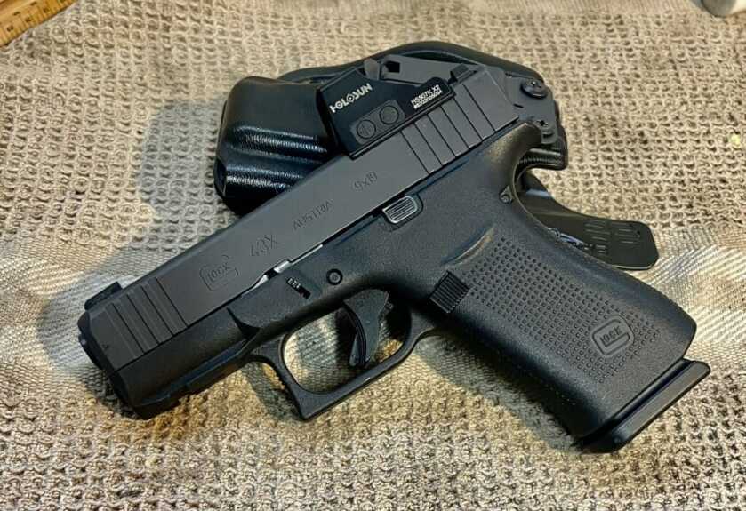Standard Glock 43X shown for comparison with the newly approved California Glock 43X CA