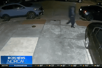 Surveillance footage shows a suspected masked intruder outside a San Francisco home before an early-morning break-in.