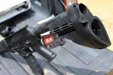 Putting the back of the brace against your shoulder (as you would a stock) solves all of the pistol’s stability issues, and the gun comes alive.