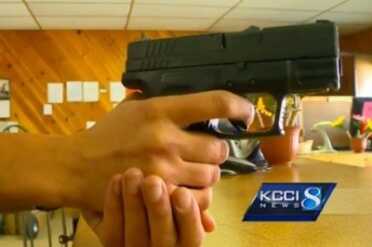 This is what the robber saw after threatening McDonald with mace.