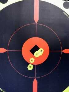 The Shotmaxx Wearable Shot Timer—Gear Review Offhand at seven yards.