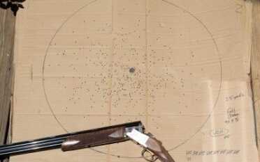 The full choke pattern at 25 yards using 1⅛ ounces of #8 shot.