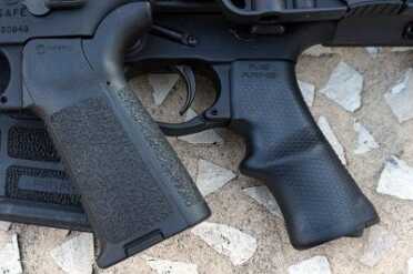The A*B Arms P Grip--Review Where some grips rely on angular lines and aggressive texture, the P*Grip increases functional grip surface by adding contours.