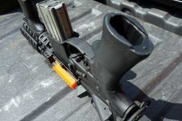 The A*B Arms P Grip--Review The P*Grip has room in the handle for battery storage, etc.