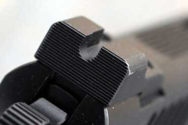 The notch in the rear sight is quite deep.