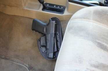 Holster Anywhere--The CrossBreed RAM Mount With a twist, the holster becomes more accessible to the passenger.