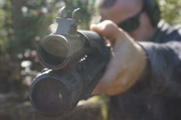 Benelli M4 Raven Stock from ATI High C on a shotgun? It work well if your sights are high enough.