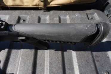 Benelli M4 Raven Stock from ATI The rubber on the stock can show wear, but it isn't a bad look.