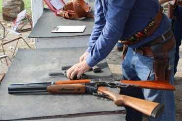 Ruger's SASS Tricked-out Vaqueros —Cowboy Shooting Some of the stages we shot began with the guns on a table rather than in a holster.