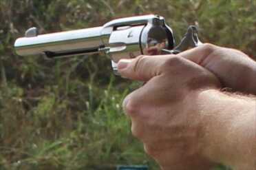 Ruger's SASS Tricked-out Vaqueros —Cowboy Shooting A two handed grip helps hold down the muzzle flip, which can be significant depending on the .45 load you are shooting.