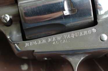 Ruger's SASS Tricked-out Vaqueros —Cowboy Shooting The engraving on the Vaquero.