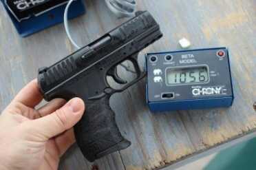 Blazer brass was putting up speeds above 1,000 FPS. This is about average for a XX inch barrel.