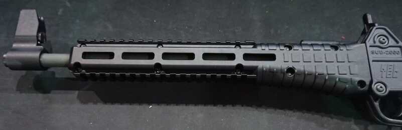 The Handguard has rails on top and bottom. But don't forget that you can attach M-Lok rails to either side. 