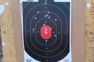 Several magazines shot in rapid succesion, each from 15 yards. Draw, point shoot two rounds, reholster. Rinse, repeat. 