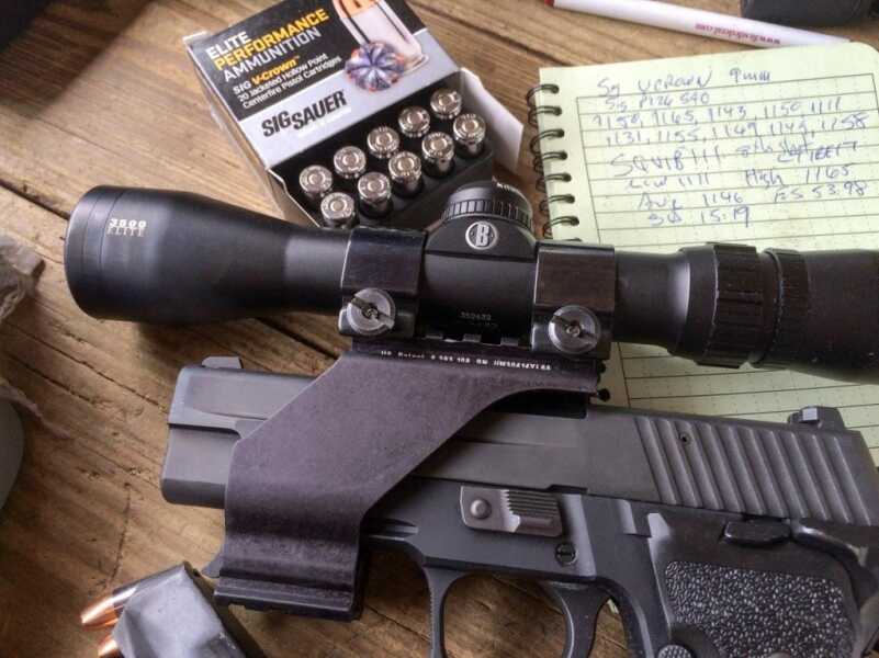 Ammo Test: Sig Sauer Elite Performance V-Crown 9mm To test accuracy, I used a Bushnell Elite 3500 Handgun Scope mounted on a Sig Sauer P226 Elite SAO.