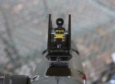 Cheap Guns: Hi-Point 45ACP Tactical Carbine - 4595TS Review The adjustable sights are crude but work. This is the rear sight.