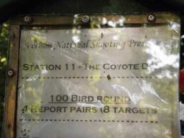 Station 11 at Vernon is a “report pairs” station. That means that the second target is not launched until you make your shot at the first target. At a “true pairs” station, both birds are launched simultaneously.