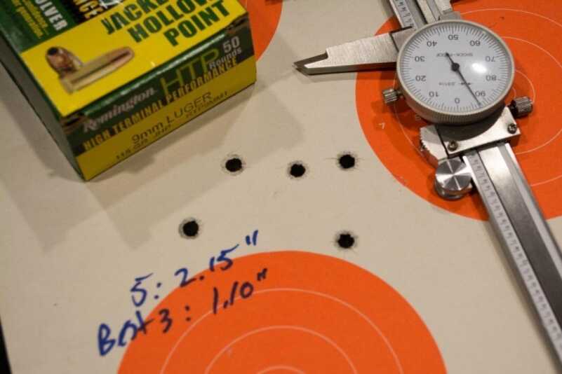 Ammo Test: The HTP Hammer - Remington's Affordable 9mm JHP Accuracy was excellent.
