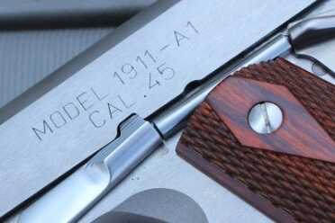 There's nothing exaggerated about the gun or the markings on it. 