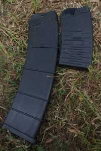 Magazines come in various length, none of them hold enough for my tastes. A drum is in the works from SureFire.