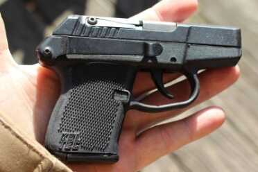 Kel-Tec P3AT--3 Year Review The gun is very small. There is enough to hold onto, but barely.