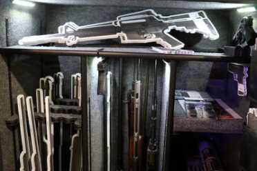Liberty Safe: New Fatboy, Biometric Handgun Vaults -- SHOT Show 2016 The interior of the Fatboy Extreme with all of its flexible space options.