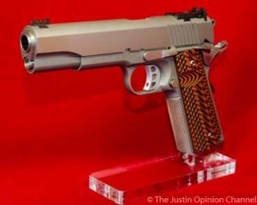 The gun from the other side. Note the lack of in-your-face branding and California-legal instructions and warnings.