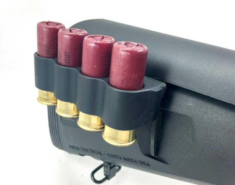While it's nice to have four extra shells, reloading these is not nearly as fast or intuitive as from the receiver caddie.