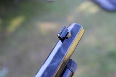 The brass bead makes the front post stand out on the rear sight. 