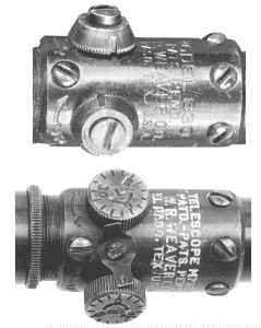 MilSurp: Collecting The Model 1903A4 Sniper Rifle The Weaver 330-S commercial scope is shown above. It has cone-shaped elevation and windage knobs. Below is the Weaver M73B1 telescopic sight. It has drum-shaped elevation and windage knobs, and the nomenclature plate designates it as "Telescope M73B1."