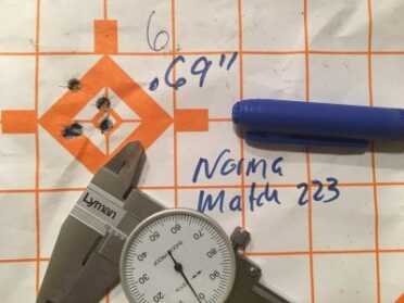A 6-pound, sub-MOA, 9 5.56mm AR?—Full Review. The best five-shot group using the Norma Match-223 77-grain ammo measured just .69 inches from 100 yards.