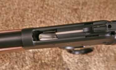 A .500 Magnum Lever-Action? The Big Horn Armory Model 89 Brush Buster! Full Review. The open top receiver allows for ejected rounds or fired cases to come out the top of the Model 89. Note the visible shell lifter.
