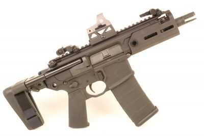 The SIG MCX Rattler is arguably the tiniest production rifle-caliber firearm on the market. Sporting a Pistol Stabilizing Brace and SIG optical