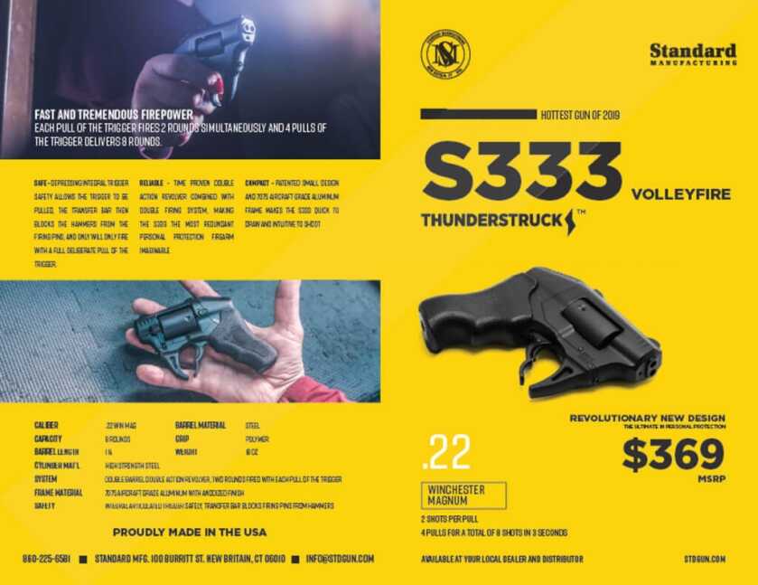 The S333 Volleyfire Thunderstruck Offers A Curtain of Protection In .22 WMR - MSRP: 9 The S333 Volleyfire Thunderstruck Offers A Curtain of Protection In .22 WMR - MSRP: 9